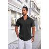 imageCOOFANDY Mens Short Sleeve Dress Shirts Wrinkle Free Business Casual Button Down Shirt with PocketBlack