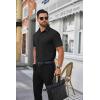 imageCOOFANDY Mens Short Sleeve Dress Shirts Wrinkle Free Business Casual Button Down Shirt with PocketBlack