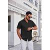 imageCOOFANDY Mens Short Sleeve Dress Shirts Wrinkle Free Business Casual Button Down Shirt with PocketBlack