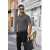 imageCOOFANDY Mens Short Sleeve Dress Shirts Wrinkle Free Business Casual Button Down Shirt with PocketDark Grey