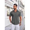 imageCOOFANDY Mens Short Sleeve Dress Shirts Wrinkle Free Business Casual Button Down Shirt with PocketDark Grey