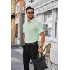imageCOOFANDY Mens Short Sleeve Dress Shirts Wrinkle Free Business Casual Button Down Shirt with PocketLight Green
