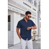 imageCOOFANDY Mens Short Sleeve Dress Shirts Wrinkle Free Business Casual Button Down Shirt with PocketNavy Blue