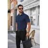 imageCOOFANDY Mens Short Sleeve Dress Shirts Wrinkle Free Business Casual Button Down Shirt with PocketNavy Blue