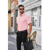 imageCOOFANDY Mens Short Sleeve Dress Shirts Wrinkle Free Business Casual Button Down Shirt with PocketPink