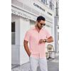 imageCOOFANDY Mens Short Sleeve Dress Shirts Wrinkle Free Business Casual Button Down Shirt with PocketPink