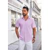 imageCOOFANDY Mens Short Sleeve Dress Shirts Wrinkle Free Business Casual Button Down Shirt with PocketPurple