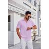 imageCOOFANDY Mens Short Sleeve Dress Shirts Wrinkle Free Business Casual Button Down Shirt with PocketPurple