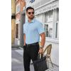 imageCOOFANDY Mens Short Sleeve Dress Shirts Wrinkle Free Business Casual Button Down Shirt with PocketSky Blue