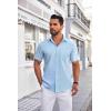 imageCOOFANDY Mens Short Sleeve Dress Shirts Wrinkle Free Business Casual Button Down Shirt with PocketSky Blue