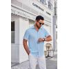 imageCOOFANDY Mens Short Sleeve Dress Shirts Wrinkle Free Business Casual Button Down Shirt with PocketSky Blue