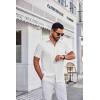 imageCOOFANDY Mens Short Sleeve Dress Shirts Wrinkle Free Business Casual Button Down Shirt with PocketWhite