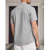 imageCOOFANDY Mens Short Sleeve Oxford Dress Shirt Chambray Button Down Work Shirt Casual Plaid Collar ShirtsLight Grey
