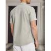 imageCOOFANDY Mens Short Sleeve Oxford Dress Shirt Chambray Button Down Work Shirt Casual Plaid Collar ShirtsLight Khaki