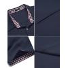 imageCOOFANDY Mens Short Sleeve Oxford Dress Shirt Chambray Button Down Work Shirt Casual Plaid Collar ShirtsNavy Blue