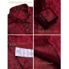 imageCOOFANDY Mens Silk Satin Dress Shirts Jacquard Long Sleeve Floral Button Up Shirts Party Prom Wedding ShirtBurgundy