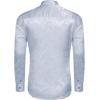 imageCOOFANDY Mens Silk Satin Dress Shirts Jacquard Long Sleeve Floral Button Up Shirts Party Prom Wedding ShirtClear Blue