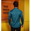 imageCOOFANDY Mens Silk Satin Dress Shirts Jacquard Long Sleeve Floral Button Up Shirts Party Prom Wedding ShirtDark Blue