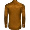 imageCOOFANDY Mens Silk Satin Dress Shirts Jacquard Long Sleeve Floral Button Up Shirts Party Prom Wedding ShirtGold