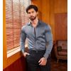 imageCOOFANDY Mens Silk Satin Dress Shirts Jacquard Long Sleeve Floral Button Up Shirts Party Prom Wedding ShirtGrey