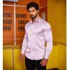 imageCOOFANDY Mens Silk Satin Dress Shirts Jacquard Long Sleeve Floral Button Up Shirts Party Prom Wedding ShirtLavender