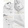 imageCOOFANDY Mens Silk Satin Dress Shirts Jacquard Long Sleeve Floral Button Up Shirts Party Prom Wedding ShirtPear White