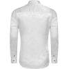 imageCOOFANDY Mens Silk Satin Dress Shirts Jacquard Long Sleeve Floral Button Up Shirts Party Prom Wedding ShirtPear White