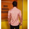 imageCOOFANDY Mens Silk Satin Dress Shirts Jacquard Long Sleeve Floral Button Up Shirts Party Prom Wedding ShirtPink