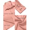 imageCOOFANDY Mens Silk Satin Dress Shirts Jacquard Long Sleeve Floral Button Up Shirts Party Prom Wedding ShirtPink
