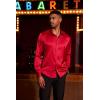 imageCOOFANDY Mens Silk Satin Dress Shirts Jacquard Long Sleeve Floral Button Up Shirts Party Prom Wedding ShirtPred
