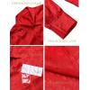 imageCOOFANDY Mens Silk Satin Dress Shirts Jacquard Long Sleeve Floral Button Up Shirts Party Prom Wedding ShirtRed