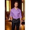 imageCOOFANDY Mens Silk Satin Dress Shirts Jacquard Long Sleeve Floral Button Up Shirts Party Prom Wedding ShirtViolet
