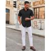imageCOOFANDY Mens Stretch Dress Shirts Short Sleeve Wrinkle Free Casual Button Down ShirtsBlack