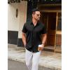 imageCOOFANDY Mens Stretch Dress Shirts Short Sleeve Wrinkle Free Casual Button Down ShirtsBlack