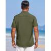 imageCOOFANDY Mens Summer Beach Vacation Shirt Casual Button Down Short Sleeve Shirt Hawaiian Tropical Resort WearArmy Green