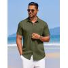 imageCOOFANDY Mens Summer Beach Vacation Shirt Casual Button Down Short Sleeve Shirt Hawaiian Tropical Resort WearArmy Green