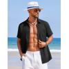 imageCOOFANDY Mens Summer Beach Vacation Shirt Casual Button Down Short Sleeve Shirt Hawaiian Tropical Resort WearBlack