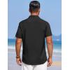 imageCOOFANDY Mens Summer Beach Vacation Shirt Casual Button Down Short Sleeve Shirt Hawaiian Tropical Resort WearBlack