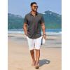 imageCOOFANDY Mens Summer Beach Vacation Shirt Casual Button Down Short Sleeve Shirt Hawaiian Tropical Resort WearDark Grey