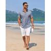 imageCOOFANDY Mens Summer Beach Vacation Shirt Casual Button Down Short Sleeve Shirt Hawaiian Tropical Resort WearGrey Blue
