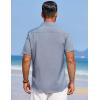 imageCOOFANDY Mens Summer Beach Vacation Shirt Casual Button Down Short Sleeve Shirt Hawaiian Tropical Resort WearGrey Blue