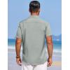 imageCOOFANDY Mens Summer Beach Vacation Shirt Casual Button Down Short Sleeve Shirt Hawaiian Tropical Resort WearGrey Green