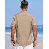 imageCOOFANDY Mens Summer Beach Vacation Shirt Casual Button Down Short Sleeve Shirt Hawaiian Tropical Resort WearKhaki