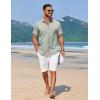 imageCOOFANDY Mens Summer Beach Vacation Shirt Casual Button Down Short Sleeve Shirt Hawaiian Tropical Resort WearLight Green