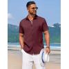 imageCOOFANDY Mens Summer Beach Vacation Shirt Casual Button Down Short Sleeve Shirt Hawaiian Tropical Resort WearMaroon Red