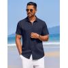 imageCOOFANDY Mens Summer Beach Vacation Shirt Casual Button Down Short Sleeve Shirt Hawaiian Tropical Resort WearNavy Blue