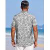 imageCOOFANDY Mens Summer Beach Vacation Shirt Casual Button Down Short Sleeve Shirt Hawaiian Tropical Resort WearPalm Leavesgrey Blue