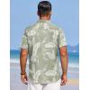 imageCOOFANDY Mens Summer Beach Vacation Shirt Casual Button Down Short Sleeve Shirt Hawaiian Tropical Resort WearSilhouette Leavesgrey Green