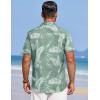 imageCOOFANDY Mens Summer Beach Vacation Shirt Casual Button Down Short Sleeve Shirt Hawaiian Tropical Resort WearSilhouette Leaveslight Green