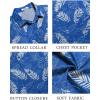 imageCOOFANDY Mens Summer Beach Vacation Shirt Casual Button Down Short Sleeve Shirt Hawaiian Tropical Resort WearSilhouette Leavesroyal Blue